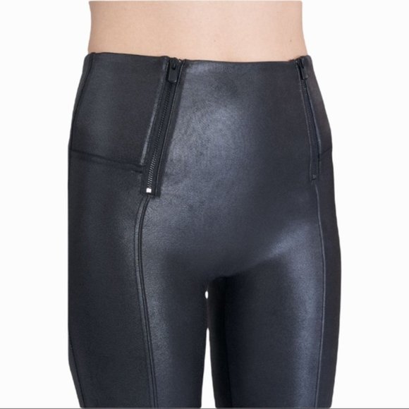 Spanx Faux Leather Hip-Zip Leggings - Picture 4 of 7
